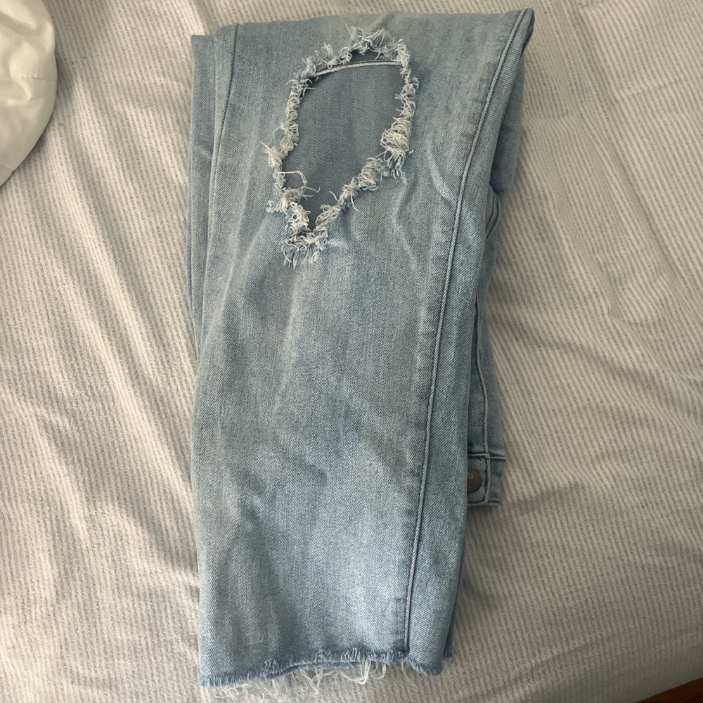 High Rise Straight Leg Ripped Jeans - Picture 3 of 4